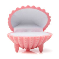 Shell Shape Velvet Ring Earrings Pendant Gift Box Jewelry Case - 3 boxes - Thumbnail 1