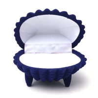 Shell Shape Velvet Ring Earrings Pendant Gift Box Jewelry Case - 3 boxes - Thumbnail 3