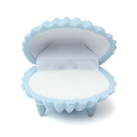 Shell Shape Velvet Ring Earrings Pendant Gift Box Jewelry Case - 3 boxes - Thumbnail 4