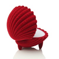 Shell Shape Velvet Ring Earrings Pendant Gift Box Jewelry Case - 3 boxes - Thumbnail 2