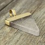 Gold Plated Triangle Natural Stone Quartz Pendant-1