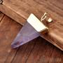 Gold Plated Triangle Natural Stone Quartz Pendant-4