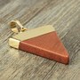 Gold Plated Triangle Natural Stone Quartz Pendant-2
