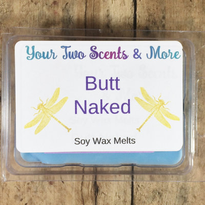 Butt naked soy wax melts, soy wax tarts, soy melts, candle melts, natural soy candles, scented wax cubes, wax warmer, 3.5 oz wax melts