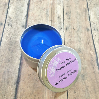 Homemade candles, blueberry cobbler scented soy candles, 4 oz candle tins, hand poured soy candles, natural soy candles, vegan candles