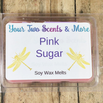 Pink sugar soy wax melts, scented wax melts, wax tarts, soy melt, wax cubes, tart warmer, candle melts, natural soy candle, 3.5 oz wax melts
