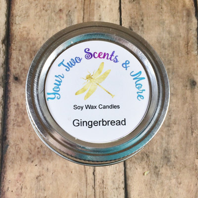 Soy wax candle, vegan candle, natural candle, eco friendly candle, gingerbread candle, scented soy candle, christmas candle, 4 oz jar candle