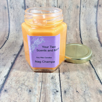 Homemade candles, nag champa scented soy candles, nag champa incense, meditation candle, yoga candle, natural soy candle, 6 oz jar candles
