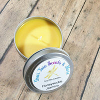 Soy Wax Candle, Scented Soy Candle, 4 Oz Candle Tins, Natural Soy Candles, Vegan Candles, Eco Friendly Candle, Honeysuckle Jasmine Candle - Thumbnail 2