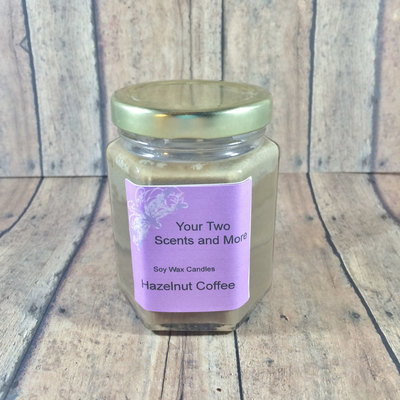 Hazelnut coffee vegan candles, soy wax candle, natural soy candle, eco friendly candle, scented soy candle, handmade candle, 6 oz jar candle