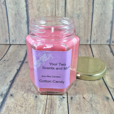 Eco friendly candle, natural soy candle, vegan candle, cotton candy scented soy candle, homemade candle, 6 oz jar candle, soy wax candle