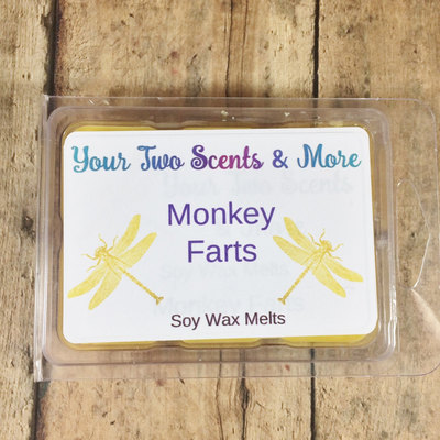 Monkey farts wax cubes, soy wax melts, scented wax melts, wax tarts, soy melts, wax warmer, candle melts, natural candle, 3.5 oz melts