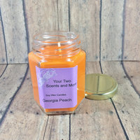 Soy Wax Candle, Georgia Peach Scented Soy Candle, Homemade Candle, Summer Candle, Natural Soy Candles, Vegan Candles, 6 Oz Jar Candles - Thumbnail 1
