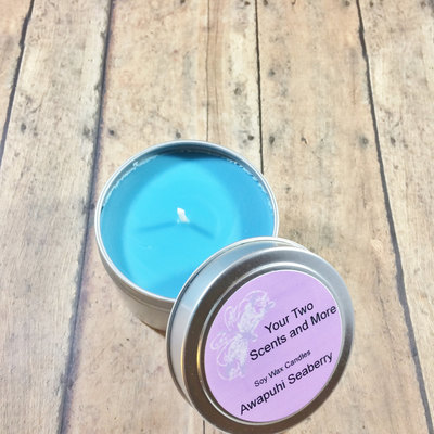 Awapuhi seaberry soy wax candle, vegan candle, natural soy candle, eco friendly candle, scented soy candle, handmade candle, 4 oz candle tin