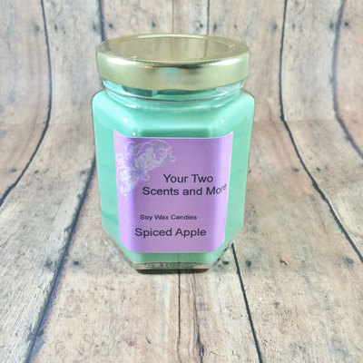 Spiced apple vegan candle, soy wax candle, natural soy candle, eco friendly candle, apple candle, scented soy candle, 6 oz jar candle