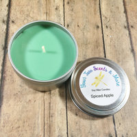 Spiced Apple Scented Soy Candle, Handmade Candle, Soy Wax Candle, Vegan Candle, Natural Candle, Eco Friendly, Fall Candle, 6 Oz Candle Tin - Thumbnail 1