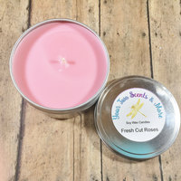 Fresh Cut Roses Soy Wax Candle, Scented Soy Candle, Handmade Candle, Natural Soy Candle, Vegan Candle, Eco Friendly Candle, 8 Oz Candle Tin - Thumbnail 1