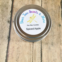 Spiced Apple Scented Soy Candle, Handmade Candle, Soy Wax Candle, Vegan Candle, Natural Candle, Eco Friendly, Fall Candle, 6 Oz Candle Tin - Thumbnail 2