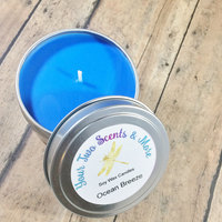 Ocean Breeze Soy Wax Candle, Scented Soy Candle, Handmade Candle, 6 Oz Candle Tin, Natural Soy Candle, Vegan Candle, Eco Friendly Candle - Thumbnail 1
