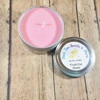 Fresh Cut Roses Scented Soy Candle, Handmade Soy Candle, Soy Wax Candle, Natural Candle, Vegan Candle, Eco Friendly Candle, 6 Oz Candle Tin - Thumbnail 1