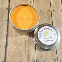 Fruit Slices Natural Soy Candle, Soy Wax Candle, Vegan Candle, Eco Friendly Candle, Scented Soy Candle, Handmade Candle, 6 Oz Candle Tin - Thumbnail 1