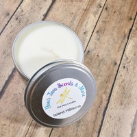 Island Hibiscus Natural Soy Candle, Soy Wax Candle, Vegan Candle, Eco Friendly Candle, Scented Soy Candle, Handmade Candle, 8 Oz Candle Tin - Thumbnail 2