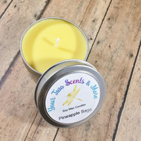 Pineapple Sage 4 Oz Travel Candle, Scented Soy Candle, Handmade Candle, Soy Wax Candle, Natural Candle, Vegan Candle, Eco Friendly Candle - Thumbnail 1
