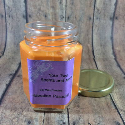 Hawaiian paradise scented soy candle, handmade candle, soy wax candle, natural candle, vegan candle, eco friendly candle, 6 oz jar candle