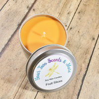 Fruit Slices Vegan Candle, Soy Wax Candle, Natural Soy Candle, Eco Friendly Candle, Scented Soy Candle, Handmade Candle, 4 Oz Candle Tin - Thumbnail 1