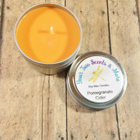 Pomegranate Cider 4 Oz Candle Tin, Scented Soy Candle, Soy Wax Candle, Natural Soy Candle, Vegan Candle, Eco Friendly Candle, Fall Candle - Thumbnail 1