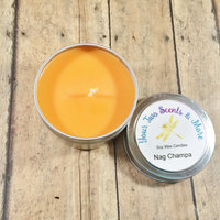 Nag Champa Natural Candle, Vegan Candle, Soy Wax Candle, Yoga Candle, Meditation Candle, Scented Soy Candle, 4 Oz Candle Tin - Thumbnail 1