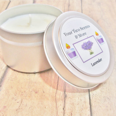 Lavender candle - scented soy candle - soy candle - scented candle - soy wax candle - natural soy candle - white candle - 4 oz candle tin