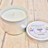 Lavender Candle - Scented Soy Candle - Soy Candle - Scented Candle - Soy Wax Candle - Natural Soy Candle - White Candle - 4 Oz Candle Tin - Thumbnail 1