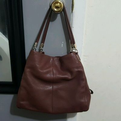 Coach brown pebbled leather madison phoebe shoulder bag purse f1376-26224 hobo