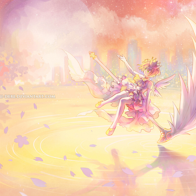 Cardcaptor sakura sakura kinomoto ccs cardcaptors yellow angle egg fan art anime manga poster12x18'' glossy - Thumbnail 2