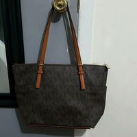 Michael Kors Riley Brown PVC Leather Large Satchel Shoulder Handbag - Thumbnail 2