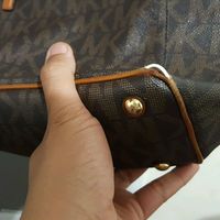 Michael Kors Riley Brown PVC Leather Large Satchel Shoulder Handbag - Thumbnail 3