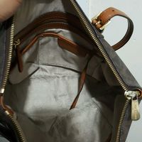 Michael Kors Riley Brown PVC Leather Large Satchel Shoulder Handbag - Thumbnail 4