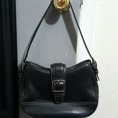 Coach black leather hobo shoulder bag purse 7584!!! good condition!!!