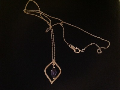Sapphire & Diamond White Gold Necklace