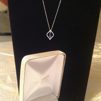Sapphire & Diamond White Gold Necklace - Thumbnail 3