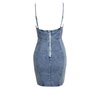 Denim Bodycon Backless Dress-3