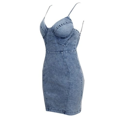 Denim Bodycon Backless Dress