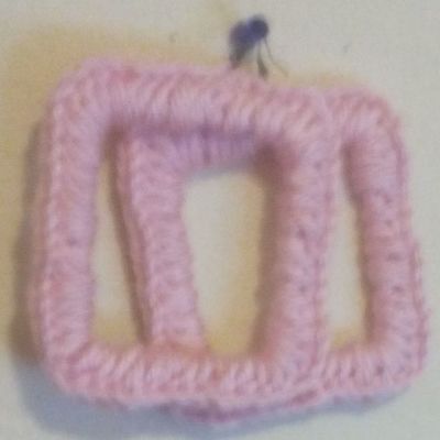 Pink Square Crochet Earrings 