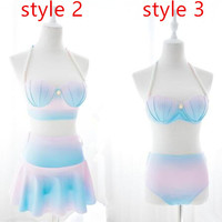 Gradient Mermaid Shells Swimwear Bikini - Thumbnail 1