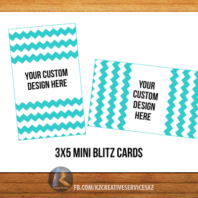 Acti-labs 3x5 mini blitz cards custom design