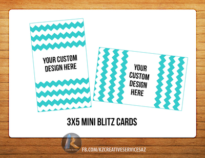 Acti-Labs 3x5 mini BLITZ CARDS CUSTOM DESIGN