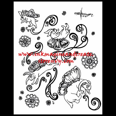 Dancing Bunnies Coloring Poster