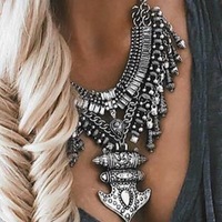 Ruffian statement necklace (Please specify gun-metal silver or gold) - Thumbnail 1