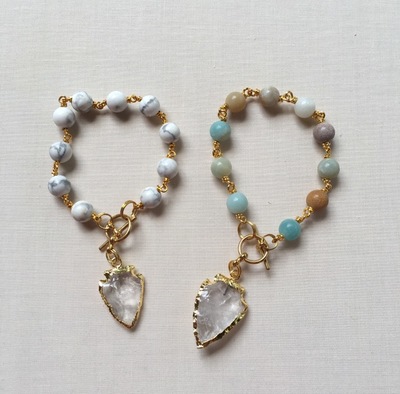 Arrowhead Rosary Bead Bracelet